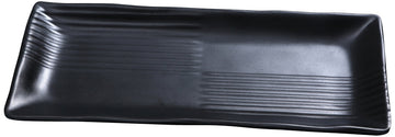 Black pearl-1 Rectangular Plate by Yanco – Large, Melamine, Black, Pack of 12, Model BP-2213