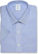 Brooks Brothers Mens Regular Fit All Cotton Short Sleeve Plaid Button Down Shirt,
