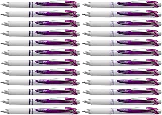 Pentel EnerGel Pearl Deluxe RTX Retractable Liquid Gel Pen, (0.7mm), Accent, Violet Ink, Box of 12 (BL77PW-V) (Pack of 2)