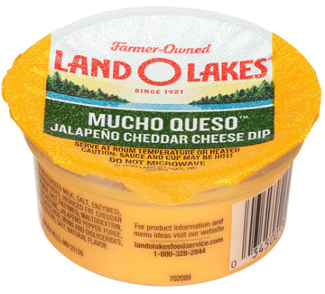 Mucho Queso Jalapeno Cheddar Cheese Dip by Land O Lakes – Single Serve, Pack of 140