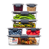 Food Storage Containers by Rubbermaid – 14-Piece, 2.85 cups, Plastic, Clear, Grey, Model 2108377