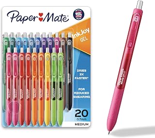 Paper Mate InkJoy Gel Pens, Medium Point (0.7mm), 20 Count - Back to School Supplies, Teacher Essentials, Journaling, Writing, Note-Taking