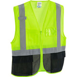 Class 2 Hi-Vis Safety Vest by Global Industrial – 4X-Large-5X-Large, Polyester, Lime/Black, Model 641637LXXXXL
