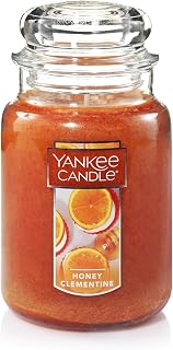 Yankee Candle Honey Clementine Scented Classic 22oz Large Jar Single Wick Aromatherapy Candle Over 110 Hours of Burn Time Apothecary Jar Fall Scented for Home
