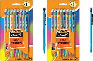 BIC Xtra Strong Mechanical Pencils with Erasers, Thick Point (0.9mm), 24-Count, Mechanical Pencils for School or Office Supplies (Pack of 2)