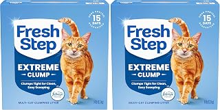 Fresh Step Extreme Multi Cat Clumping Litter with Febreze Freshness, Low Dust, Odor Control with Ammonia Block Tech, Compatible in Automatic Litter Boxes, 14 lb. Box (Pack of 2)
