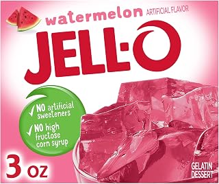 Jell-O Gelatin Dessert Mix, Watermelon Flavor, Classic Fruit Gelatin for Desserts, Snacks & Party Recipes, 3 oz (Pack of 24)