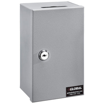 Drop-In Key Control Box by Global Industrial – 4.38"W x 3.25"D x 7.25"H, Alloy Steel, Gray, Model TFY383431