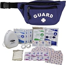 Kemp USA First Aid Hip Pack Navy Blue White Emergency Kit with Guard Logo