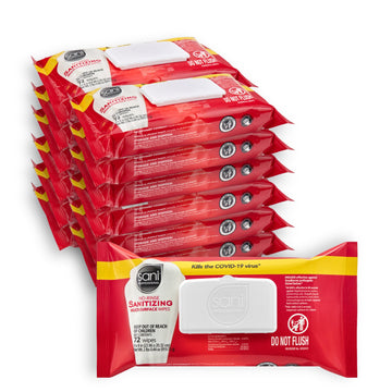 Sani-Professional No-Rinse Sanitizing Multi-Surface Food Service Wipes Softpack by PDI – 72 Count (Pack of 12), Pack of 12, Model M30472
