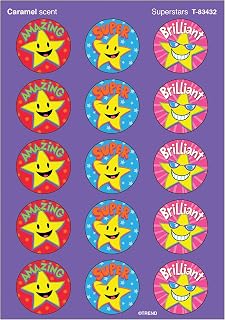 Trend Enterprises Superstars, Caramel scent Scratch 'n Sniff Stinky Stickers® – Large Round