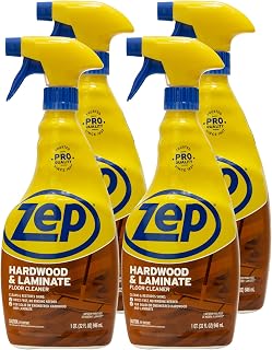Zep Hardwood and Laminate Floor Cleaner - 32 oz (Case of 4) - ZUHLF32 - Removes Spots, Stains and Scuffs. Cleans and Restores Shine