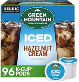 Green Mountain Coffee Roasters ICED Hazelnut Cream, Single Serve Keurig K-Cup Pods, Flavored Iced Coffee, 96 Count