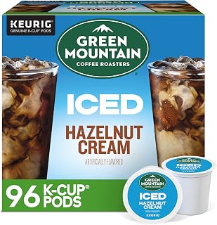 Green Mountain Coffee Roasters ICED Hazelnut Cream, Single Serve Keurig K-Cup Pods, Flavored Iced Coffee, 96 Count