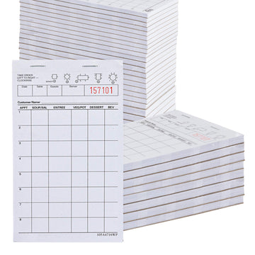 White Guest Check Pads (100 Count) - 1 Part Guest Check Pads - Server Notepads and Waitress Order Pads - Check Pads for Diners by Stock Your Home – 4.25 x 7.75, Paper, Model 1690