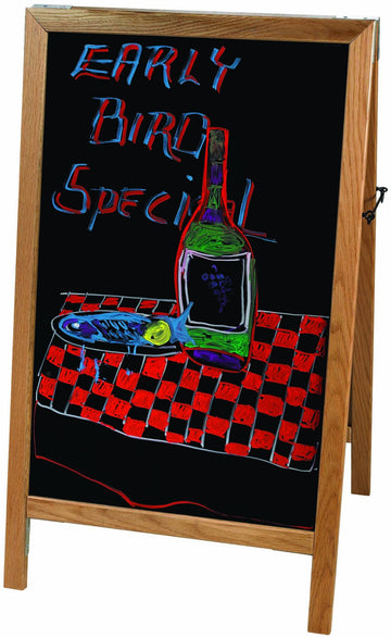 46" x 26" Marker Board A-Frame by Winco – 45" x 26-1/4", Natural, Model MBAF-5
