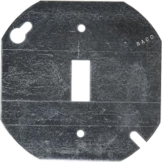 RACO 729 Flat Octagon Cover with Toggle Switch, 4-Inch