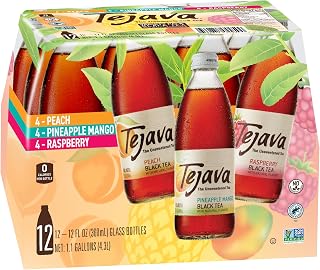 Tejava Black Iced Tea Variety Pack, 12 fl oz, Pack of 12