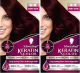 Schwarzkopf Keratin Color Permanent Hair Color, 1.8 Ruby Noir, 1 Application - Professionally Inspired Permanent Hair Dye, for up to 80% Less Breakage vs Untreated Hair and up to 100% Gray Coverage