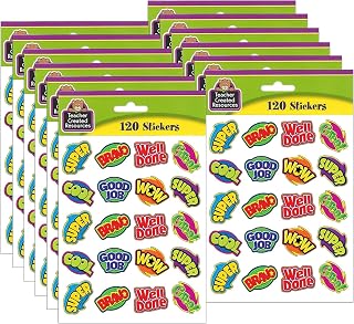 Teacher Created Resources Positive Words Stickers, 120 Per Pack, 12 Packs