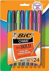 BIC Cristal Xtra Bold Ballpoint Pens, Bold Point, 1.6 mm, 24-Count Pack