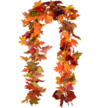 Lvydec Artificial Maple Leaf Garland, 5.9ft, Mixed Color, 2 Pack