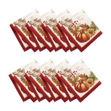 Elrene Swaying Leaves Napkins, 17 x 17 Inches, Set of 8
