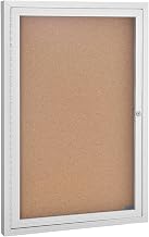 Global Industrial 1 Door Enclosed Bulletin Board, 24" W x 36" H
