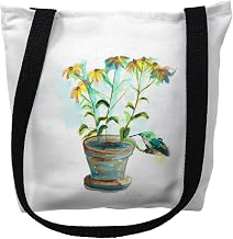 TY193M 16 x 16 in. Pot to Daisies Tote Bag - Medium