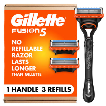 Fusion5 Razor for Men by Gillette – 3 Count (Pack of 1), Black