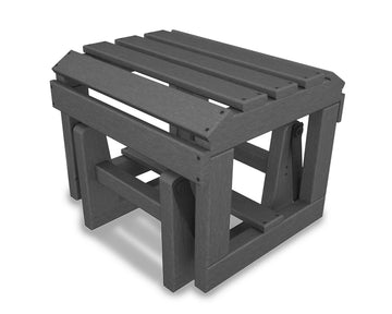 Classic Adirondack Glider Ottoman (Slate Grey) by Polywood – 20 x 16.5 x 17.5 inches, Recycled Plastic, Slate Grey, Model OTGLGY