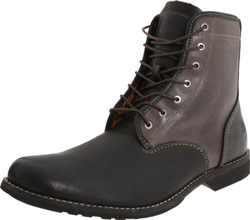 Men's Earthkeeper City Zip Lace-Up Boot by Timberland – 10 Wide, Leather, Black With Grey, Model 6 In Plain Toe Side Zip