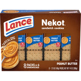 Nekot Peanut Butter Sandwich Cookies Snack Packs by Lance – 1.75 Ounce (Pack of 8), brown, Model 200790103798