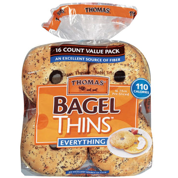 Everything Bagel Thins - 16 ct. by THOMAS' – 1.62 Ounce (Pack of 16)