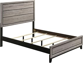Coaster Home Furnishings - Valen - Wood - Panel Bed with Horizontal Planked Headboard and Tapered Legs - Bedroom - Full Size - Light Taupe - 215911F