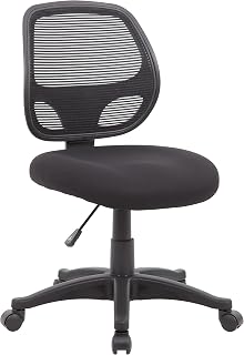 Boss Office Products Commercial Grade Mesh Task Chair with Lumbar Support in Black