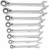 GEARWRENCH 8 Pc 72T Reversible Ratcheting Combination mm Wrench Set | 9543