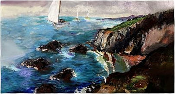 Sailing The Cliffs Beach Towel