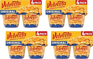 Velveeta Shells and Cheese Mac and Cheese, Cups, for Easy Snack or Dinner Side, Original Flavor, 2.39 oz, 4 Count (Pack of 4)