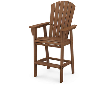 ® Nautical Curveback Adirondack Bar Chair in Teak by Polywood – 28.25 in x 29.12 in x 54.38 in, High Density Polyethylene (HDPE), Teak, Model ADD612TE