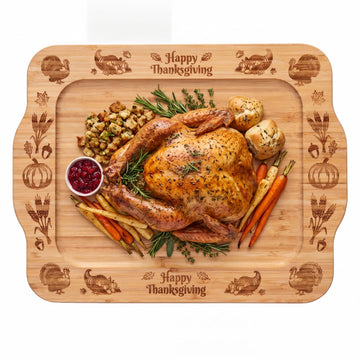 Generic Thanksgiving Bamboo Charcuterie Board, 15 x 11.6 Inch, Natural