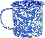 Crow Canyon Home Splatter Enamelware 16 oz Large Mug, Blue
