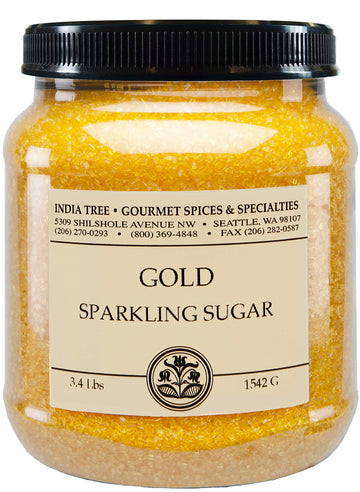 Gold Sparkling Sugar by India Tree – 54.4 Ounces, Pack of 2, Model 70214