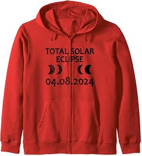 Vintage Total Solar Eclipse 04.08.2024 Spring USA Totality Zip Hoodie