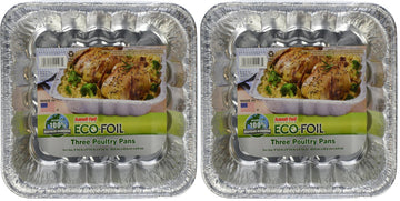 Poultry Pans by Handi-Foil – 3 Count (Pack of 2), Aluminum, Plateado, Model 632961