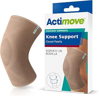 Actimove Everyday Supports Knee Support Closed Patella – Helps with Pain Relief and Swelling – For Chronic Knee Pain and Overuse Knee Injuries – Left/Right Wear – Beige, Large