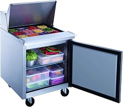 Dukers DSP29-12M-S1 6.5 cu. ft. Single Door Commercial Food Prep Table Refrigerator with Mega Top