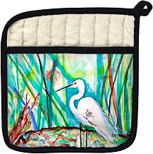 Egret in Marsh Pot Holder - 9x9