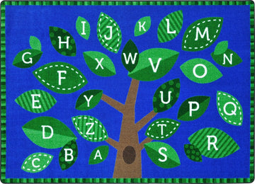 Leafy Letters 7'8" x 10'9" Rug by Joy Carpets – 7'8" x 10'9" (Rectangular), Nylon, Green, Model 1949D