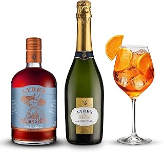 Lyre's Amalfi Spritz Grande Set, Non-Alcoholic Spirit Set (Pack of 2), Italian Spritz Italian Aperitif & Classico Non Alcoholic Sparkling (23.7 fl oz x 1 + 25.4 fl oz x 1)